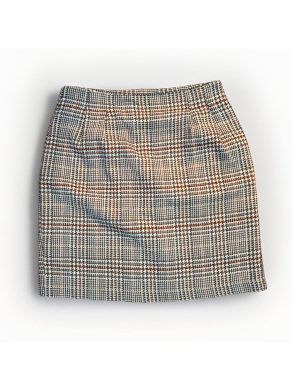 Ellen Ashley Vintage Wool Blend Glen Plaid Skirt - Size 12